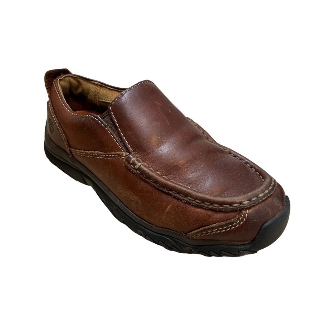 TIMBERLAND Boy's Leather Dark Brown Comfortable Slip On School Shoe-Size 3